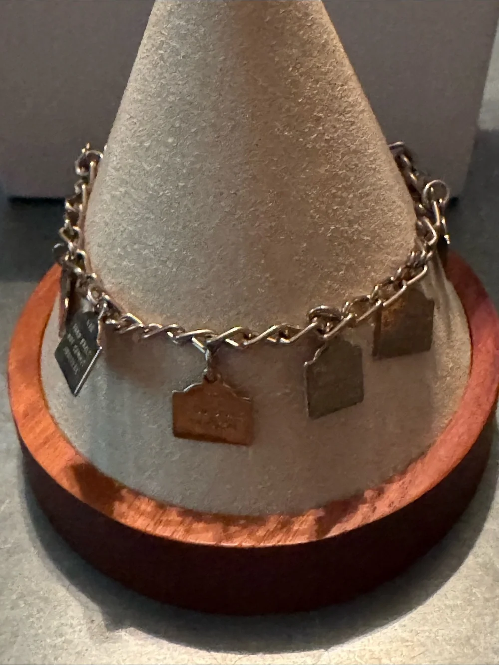 Silver Charm Bracelet with House Tag Charms